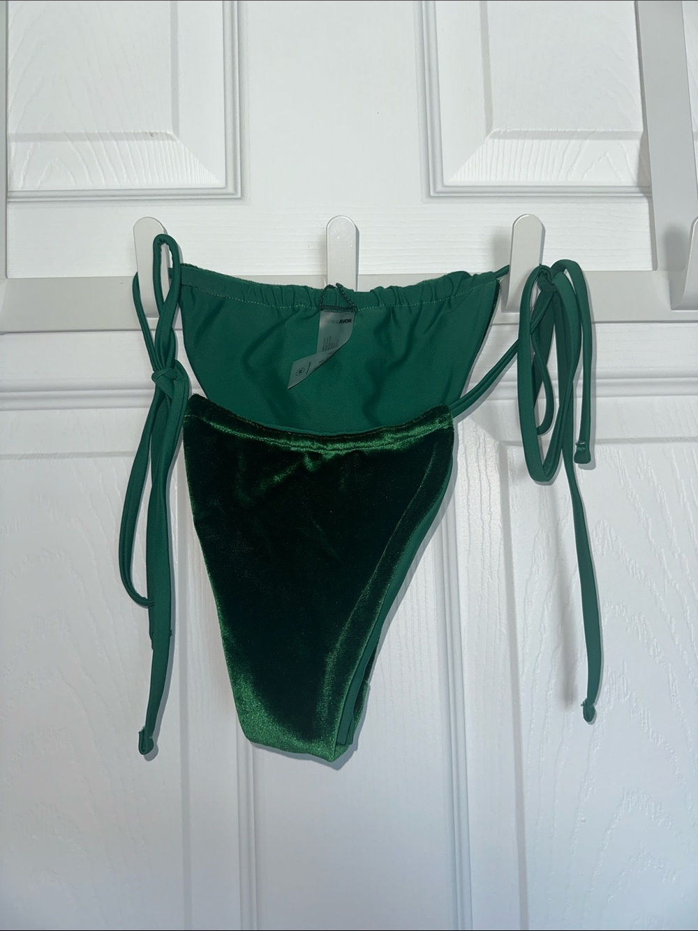 Fashion Nova Green Velvet Bikini never worn